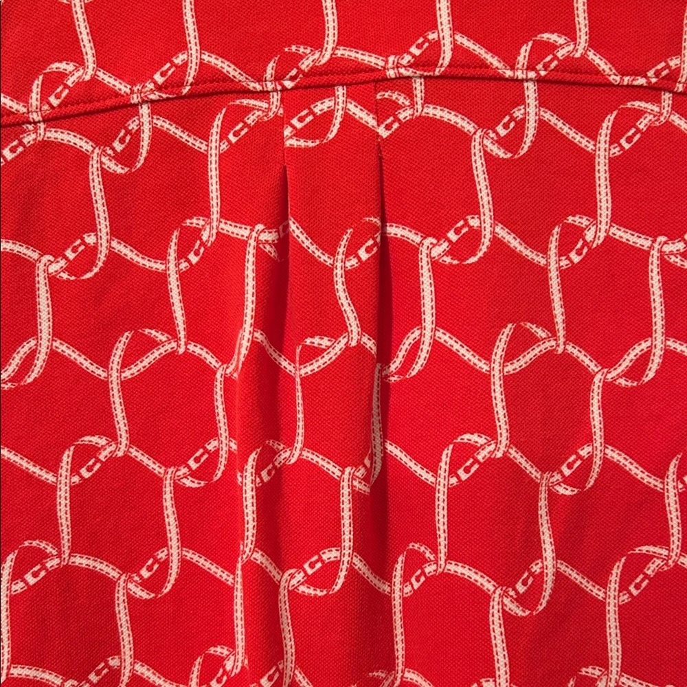 Talbots Red Rope-Link Print Long Sleeve Button-Down Shirt - Picture 9 of 9